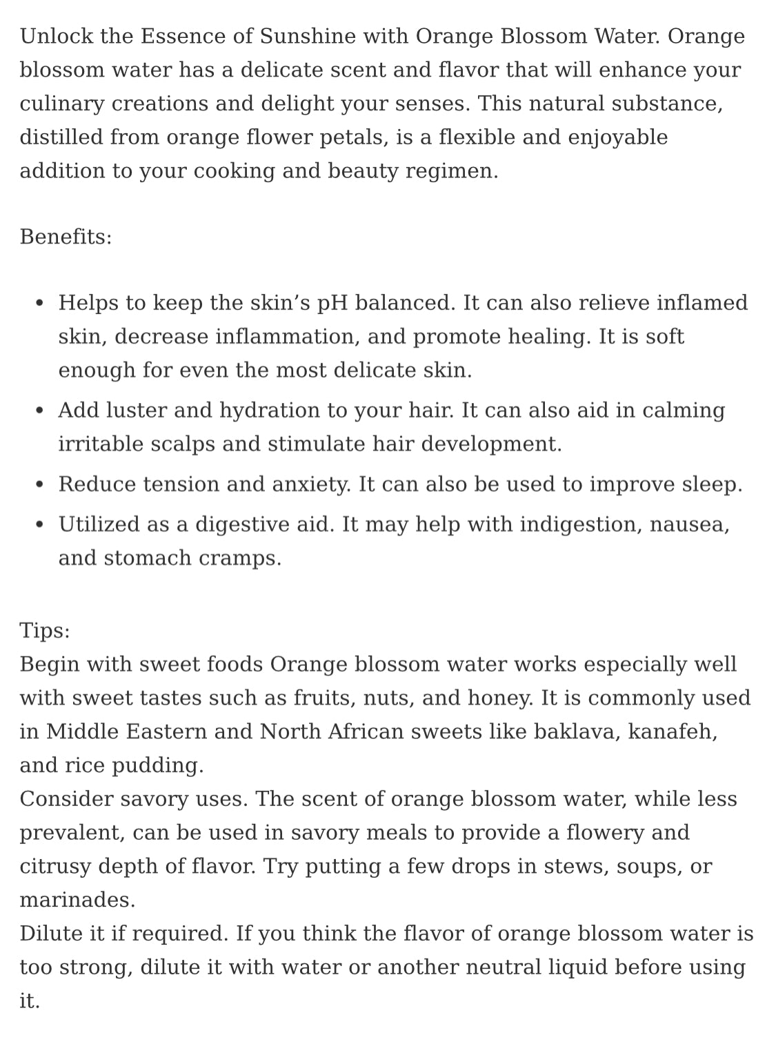 Orange Blossom Water