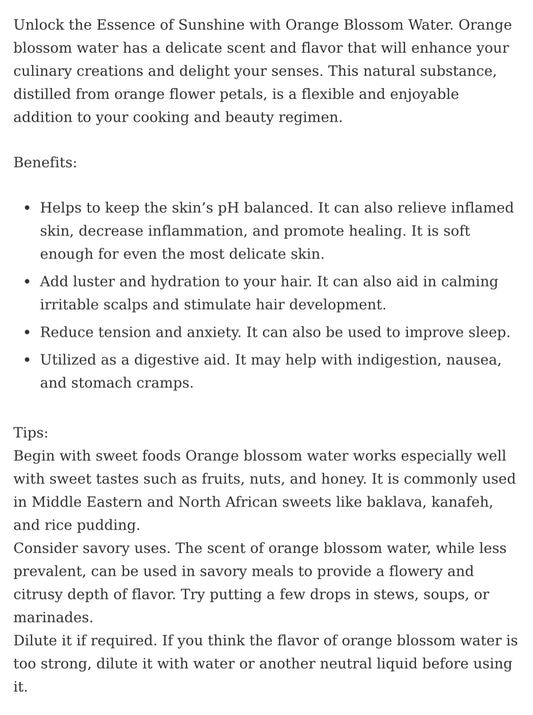 Orange Blossom Water