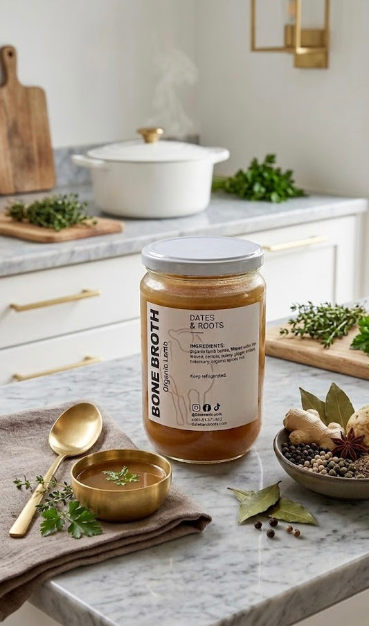 Organic Lamb Bone Broth by Dates and Roots