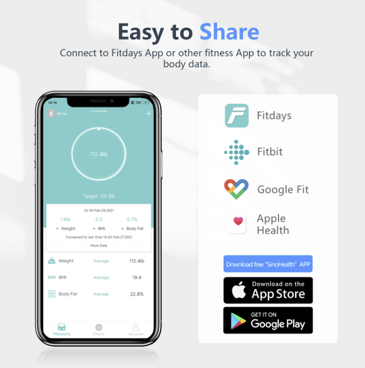 Smart BMI Scale Bluetooth 4.0 Body Fat Monitor - M05