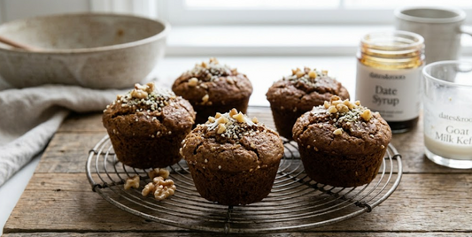 Spiced Ginger Muffins with Dates and Roots Wellness