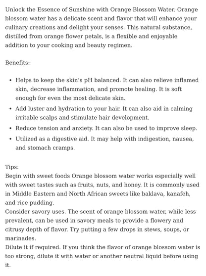 Orange Blossom Water