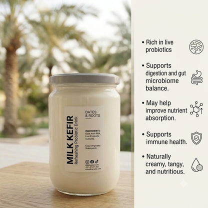 Probiotic Cultured Milk Kefir by Dates & Roots