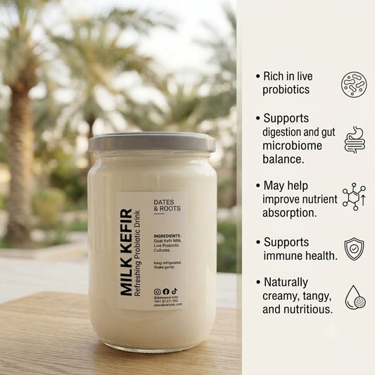Probiotic Cultured Milk Kefir by Dates & Roots