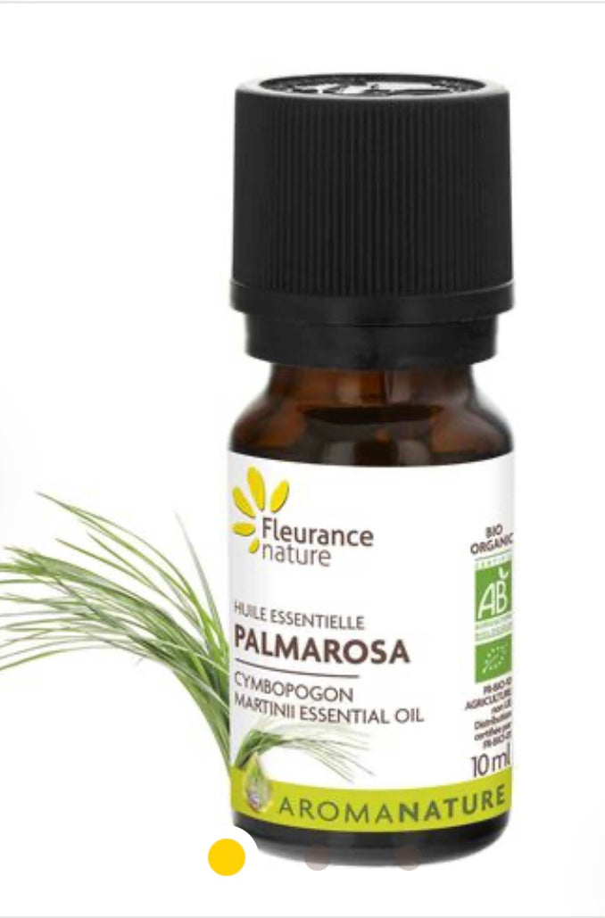 Palmarosa Bio Essential Oil by Fleurance