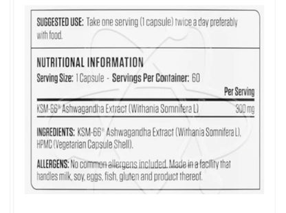 Applied Nutrition  Ashwagandha KSM-66® - 60  Capsules Stress Support, Energy Balance &  Adaptogen Formula