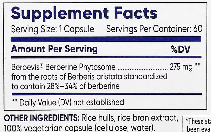 Berberine Phytosome 275mg 60'