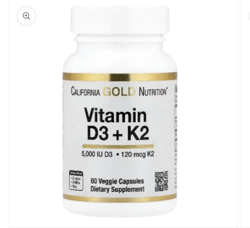 Vitamin D3 + K2 (MK-7) - 60  Veggie Capsules | Bone, Heart & Immune Support