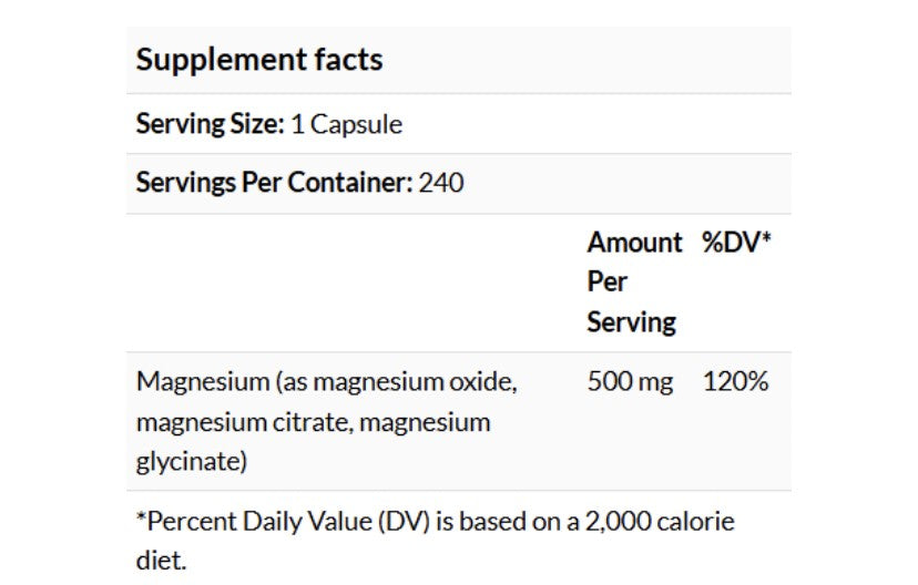 Magnesium Complex 500mg - 240'
